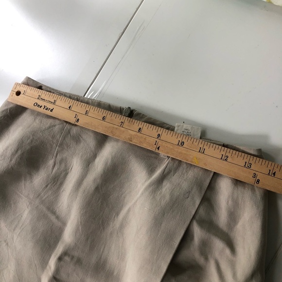 TAILOR B.Moss Women’s Silk Linen Tan Faux Wrap Mini Skirt Size 6 - Picture 13 of 15